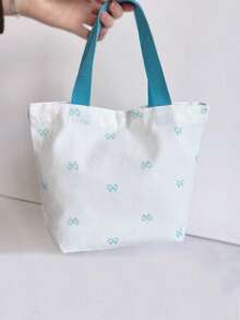 1个可爱香蕉卡通刺绣帆布手提袋，方便上班族使用的手提包 - 彩色 - 查看 9