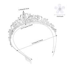 Sparkling Silver Crown Tiara For Women With 20 Mini White Flower Hair Clips Elegant Bridal Wedding Princess Party Hair Accessories Featuring Rhinestone Queen Crown For Formal Events And Special Occasions - 如圖 - 查看 5