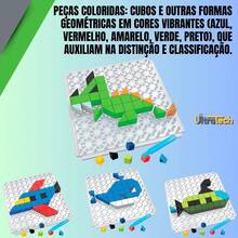 Bloco de Montar Educativo Quebra Cabeça Desenhos 59Peças Lançamento - Multicolorido - Visão 4