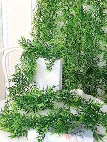 1件/3件装人造竹藤，人造垂吊藤蔓，竹叶藤蔓，人造植物装饰，适用于家居装饰、厨房、餐桌、客厅、卧室、餐桌摆饰、订婚、婚礼、派对布置、感恩节、新年装饰、生日礼物 - 彩色 - 查看 12