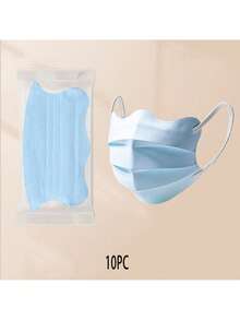 10pcs Disposable Face Masks For Women, Multi-Color, Fashionable, Breathable, UV Protection