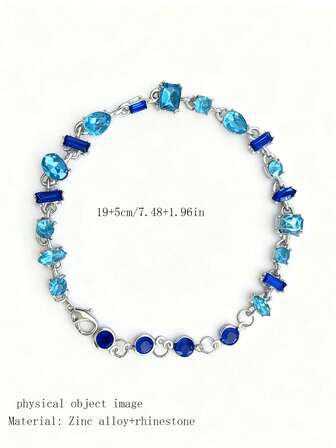 1 st damermband med elegant blå kubisk zirkonia, lyxigt och mångsidigt vänskapsarmband, present till högtiderna