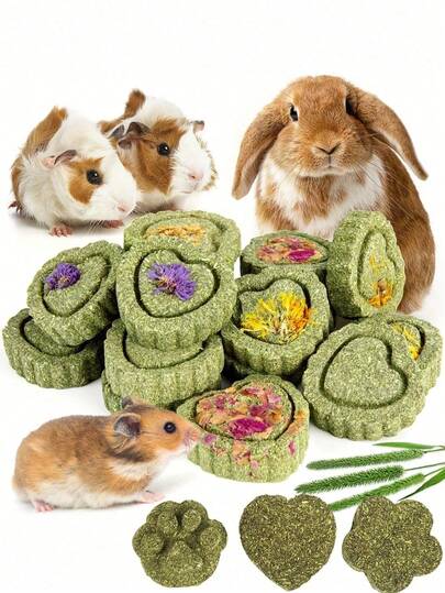 2/3/6pcs Natural Timothy Grass Series Toys, Suitable For Rabbits And Guinea Pigs. Handmade Chew Toys, Help Maintain Dental Health For Rabbits, Mice, Hamsters And Gerbils. Random Styles
