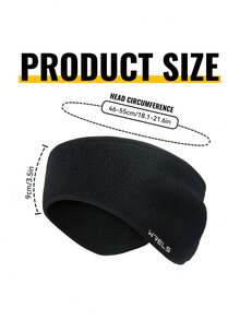 WRELS 1-Piece Winter Solid Color Ear Warmer Headband, Men's & Women's Winter Forehead & Ear Cover, Warm, Windproof, Cold-Resistant Headband With Fabric Logo, Ideal For Cycling, Running, Skiing & Other Outdoor Sports - Warm Earmuffs - View 2