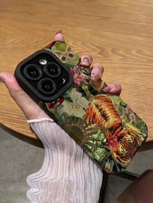 1pc Fashionable Retro Cute Tiger Striped Pattern High-D Faux Leather Anti-Fall Anti-Fingerprint Shockproof Phone Case Compatible With Apple And Models.Christmas Accessories. - Nhiều màu 4 - Xem 6