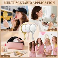 1/2/4/10/16/20 chiếc Gương cầm tay cổ điển, Gương công chúa nhỏ gọn màu vàng lấp lánh, Gương trang điểm di động, Thích hợp cho lớp học, tiệc trẻ em, du lịch và các dịp khác. Quà tặng nhỏ theo chủ đề công chúa, Quà tặng khuyến mãi, Đồ dùng du lịch giá rẻ, Vật dụng cần thiết khi đi du lịch. - Nhiều màu - Xem 8