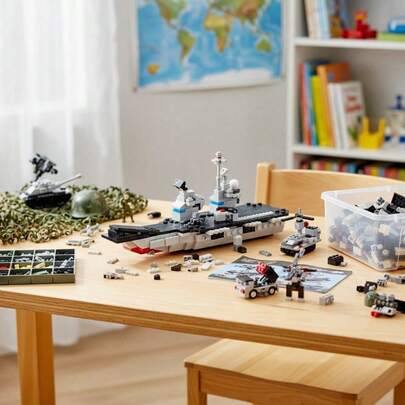 Sets de construcción militar armable | Juguete educativo creativo para armar | Ideal para regalo infantil para aficionados al estilo militar y STEM. | 38cm*17cm