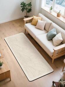 1pc Soft Rubber Kitchen Mat, 3.5mm Thick Kitchen Rug, Nordic Minimalist Style Water-Absorbing Kitchen Mat Large Carpet, Can Be Self-Cut To Fit Kitchen Size, Surface Fabric Material, Middle Sponge Layer, Bottom Rubber Layer, Suitable For Kitchen Rugs, Kitchen Decor, Wedding Decor, Home Decor, Bathroom Mat, Doormat, Laundry Room Mat, Hallway Carpet, Living Room Mat, Etc.