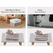 LoforHoney Home Fabric Storage Bins With Lids For Organizing Foldable Closet Storage Boxes For Shelves Clothes Baskets With Cotton Rope Handles  Beige And Gray 2Pack - Beige/Gray - View 5