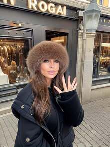 1pc/4pcs New Faux Fur Fashion Hat, Warm & Comfortable Fluffy Cap For Women In Autumn/Winter, Cold-Proof, Cute & Stylish Winter Outfit - Multicolor - View 11