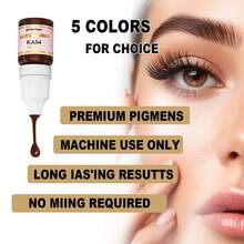 5 Colors Eyebrow Tattoo Ink Set, 5Pcs PMU Pigment For Microblading And Ombre Brows, Vegan Friendly Formula, Fades Naturally, Waterproof & Smudge Proof, For Professional Use And Home Brow Tinting