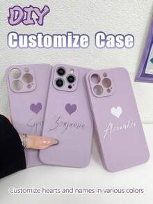 1个定制名字手机壳，个性化名字设计手机套，定制名字手机壳，心形手机壳，周年纪念礼物，情人节礼物，礼物，生日礼物，结婚礼物，母亲节礼物，父亲节礼物，送给闺蜜的礼物，送给爸爸妈妈的礼物，送给男朋友的礼物，送给女朋友的礼物，国际版，非国内版 - 淡紫色 - 查看 5