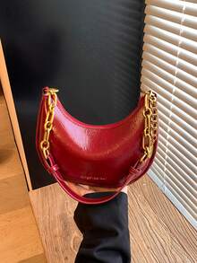 Fashionable Crescent Moon Underarm Bag For Women, Chain Shoulder Crossbody Bag, 2025 New Winter Collection - Multicolor - View 2