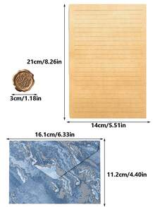 Gilded Embossed Thick Envelope & Letter Set, Vintage High-End Romantic Handwritten Love Letter, Includes Wax Seal Stickers, Suitable For Birthday Party, Wedding, Christmas, Farewell, School, Office, Confession Use With Retro Envelope