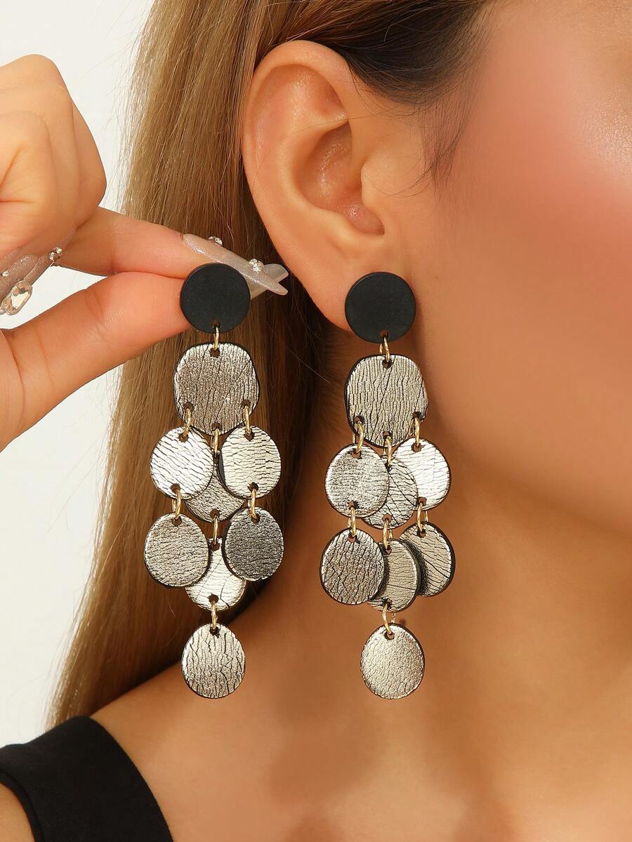 1 Đôi bông tai nữ thanh lịch phong cách Bohemian làm từ đất sét polymer - Thiết kế hình lá rủ như chuỗi dây - Trang sức đeo hàng ngày và trang trọng cho các bữa tiệc, đám cưới, ý tưởng quà tặng độc đáo dành cho phái đẹp, chất lượng cao, dành cho người yêu thời trang. - Tròn dài nhiều màu - Xem 1