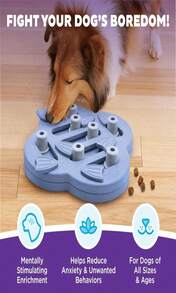 Outward Hound By Nina Ottosson Dog Brick Treat Puzzle Enrichment Toy, Level 2 Intermediate Game, Blue - ColorB - 查看 2