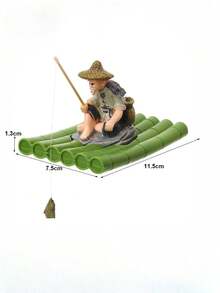 قطعة واحدة تمثال سمكة من الراتنج ، تمثال مصغر ذو موضوع خيالي للحديقة ، تمثال صياد غير كهربائي لديكور حمام السباحة والنباتات العصرية ، تمثال للوضع بجانب البركة ، ديكور ساكن، تمثال صياد بموضوع خيالي