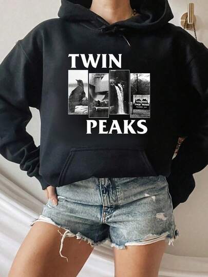 Twin Peaks Black And White Scenes Hooded Sweatshirt Streetwear Fashion Homme Soft Unisex
