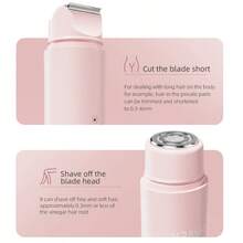 可充电电动剃须刀，二合一电动剃须刀，无线比基尼修剪器，可拆卸刀头女士脱毛器，触感柔软，防水设计，干湿两用，USB充电，便携式，适用于比基尼线、腋下、腿部和身体，眉毛修整工具，旅行配件，脱毛器，面部脱毛器，剃刀，敏感部位剃刀，300mAh - 彩色 - 查看 6