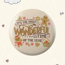 基督教信仰胸针 58mm - 耶稣是节日的意义 - 海军蓝和白色宗教主题饰品，饰有拐杖糖和冬青图案 - 圣诞节、复活节、感恩节礼物，适合送给女性、朋友和家人 - 轻盈的布质纽扣，可别在衣服、包包、背包上 - 不含金属，低过敏性材质 - 为节日装扮增添趣味的庆祝配饰 - 彩色 - 查看 8