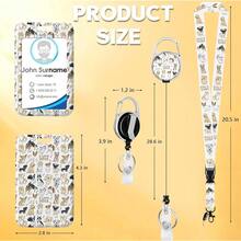 Puppy Dogs Lanyards For ID Badges, Dog Lovers ID Badge Holder With Lanyard Retractable Badge Holder/Reel Lanyard, Teacher Student Office Gifts,PuppyDogs - 小狗 - 查看 5