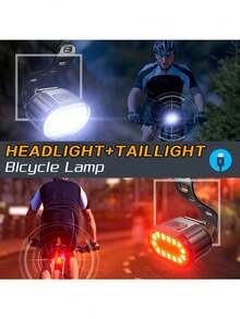 Juego de luces LED recargables por USB para bicicleta, súper brillantes delanteras y traseras, 4/6 modos, luces para montar en bicicleta de noche, iluminación delantera y trasera para bicicleta de montaña, equipo de ciclismo con luz de advertencia intermitente, montaje en el manillar, luz de freno trasera - Multicolor - Ver 6