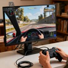 Controlador de juegos / Mando de juegos, compatible con PC/TV/Steam/Android/PS3, versión adaptada para Black Myth: Wukong | Disparador lineal, modo con cable, función de compartir en modo arcade / Control de juego más preciso - Blanco - Ver 7