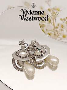 Vivienne Westwood Pearl Drop Earrings - Silver - View 4