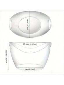 1pc Acrylic Ice Bucket - Transparent Champagne And Soda Beverage Cooler, Clear Party Drink Tub, Food , Ideal For Parties, Bars And Restaurants - Clear - View 2