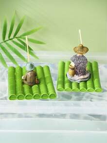 قطعة واحدة تمثال سمكة من الراتنج ، تمثال مصغر ذو موضوع خيالي للحديقة ، تمثال صياد غير كهربائي لديكور حمام السباحة والنباتات العصرية ، تمثال للوضع بجانب البركة ، ديكور ساكن، تمثال صياد بموضوع خيالي