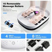 GSYY Collapsible Foot A Bath With Heat Remote Control Temperature Control Bubb Pu Stone Red Lig  16 Mas Roller Pedicure Foot A Foot Soaker For Soothe And  Tired Feet - Black - View 2