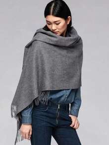 Women's Pashmina Scarf/Shawl/Long Winter Scarf - Lima Escuro - View 5