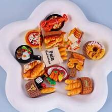 1/2/3/5/9/10/12/15 piezas Juguetes de comida realistas y adorables como palitos de pan, langosta, filete DIY, decoración encantadora para la cocina, oficina, pizarra, lavavajillas, decoración del hogar, regalo del Día de San Valentín, regalo para amigos y familiares