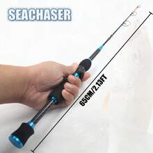 1支55厘米轻便便携式冰钓竿，创新配色，实用时尚，采用耐用碳纤维材质，专业冬季冰钓装备，小巧便携，是送给钓鱼爱好者的理想礼物。 - 藍色 - 查看 6