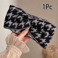 许多女士黑白千鸟格秋冬羊毛发带时尚新款十字宽边针织运动束发带发饰秋季头巾女头巾时尚头巾运动吸汗带秋季头带度假装女 - 彩色 - 查看 17