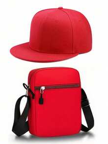 1pc/2pcs Y2K Streetwear Fashion Outdoor Sports Baseball Cap & Crossbody Bag, Adjustable Unisex Cap Can Be Worn Backwards, Great Gift For Yourself And Friends - Black - View 12