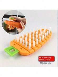 1/2/3pcs Carrot Shaped Brush, Kitchen Vegetable Fruit Cleaning Brush, Kitchen Filter Dirt Cleaning Brush, Suitable For Kitchen Use, Kitchen Essential