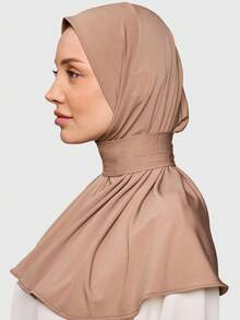 1 pieza Gorra hiyab elegante y casual de moda, clásica y minimalista, de tela de viscosa suave y sedosa, transpirable, con ala larga y versátil, adecuada para la vida diaria, festivales, reuniones y oraciones