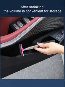 Extendable Car Rearview Mirror Wiper, Length 21cm (8.2 Inches) To 98cm (38.6 Inches) (Max), Car Rearview Mirror Wiper, Extendable Car Window Wiper, Cleaning Tool With Telescopic Handle, Portable Cleaning Tool, Car Side Mirror Wiper, Extendable Wing Mirror Wiper Cleaner, Portable Car Interior And Exterior Cleaning Accessory For Rainy And Foggy Weather, Portable Car Glass Cleaning Snow Brush - Multicolor - View 6