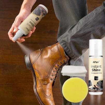100ml Liquid Shoe Polish - Instantly Shine Leather, Professional Leather Care For Leather Bags, Shoes, Sofas, Suitable For All Leather Colors,Shoe,Spring Summer Picks,Brides Maid Gifts,Room,Bedroom Deccor,Bedroom Deccor,Beach,Travel,For Men,For Women,Vacation