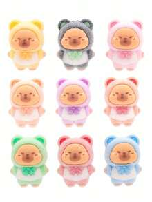 Cartoon Capybara süße Dekofigur für den Schreibtisch (Innenmaterial weiches Gummi, nicht Plüsch gefüllt) - Verschiedenfarbig - Übersicht 3