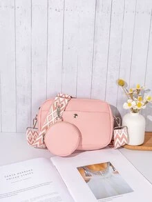 一套女孩可调节宽肩带斜挎包、单肩包、零钱包、多口袋小方包，理想礼物 - M1877 - 查看 12