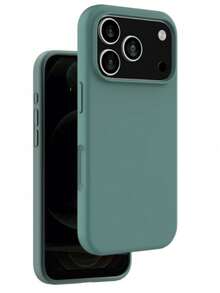 ForiPhone17/16/15/14/13/12/11 Models - Liquid Silicone Case - Ultra-Thin & Soft & Screen/Camera Protection & Shockproof & Smooth Touch & Scratch-Resistant & Microfiber Lining - 午夜綠 - 查看 17