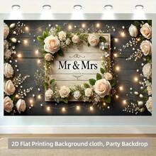 2D Flat Banner 1 Romantic Wedding Background, Polyester Polyester, Party Banner, Multi-Purpose Holiday Party, Courtyard Studio Home And Garden Celebration Multifunctional Outfit - 1 - View 6