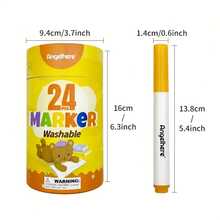 أقلام تلوين مائية قابلة للغسيل للأطفال من Angelhere، طقم أقلام بطرف مخروطي فائق القابلية للغسيل، مستلزمات فنية لرسم الأطفال - متعدد الألوان - مشاهدة 5