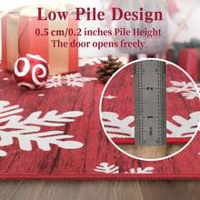 Techigher Christmas Area Rug, Snowflake Pattern, Machine Washable Indoor Carpet Rug, Decorative Non Slip Accent Rug For Kitchen Bathroom Living Room Bedroom - Red 120*170cm - View 4