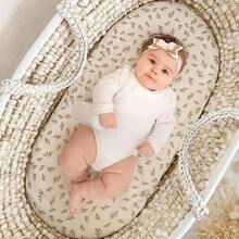 lulumoon Sábanas para moisés de Muselina para bebés: sábanas de algodón Neutro para niños y niñas sábanas de moisés Ajustadas para Ovalado Rectangular o Reloj de Arena - Hoja de otoño - Ver 3
