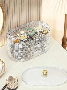 Transparent Stackable Jewelry Box, 3-Layer Jewelry Storage Box With Handle, Women's Transparent Jewelry Storage Box, Cosmetic Storage Box.,Gifts For Women,Christmas Gifts,Gift Ideas For Women - Multicolor - View 4