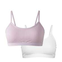 KIT 2 TOP Menina Moça Bojo Removível Conforto Alça Regata - Cinza - Visão 2