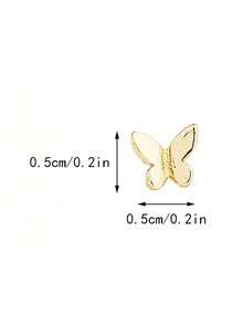 1pair Women's Delicate S925 Sterling Silver Butterfly Stud Earrings For Earlobe